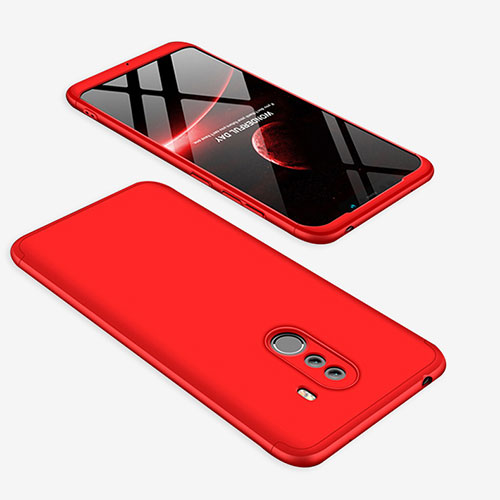 Hard Rigid Plastic Matte Finish Front and Back Cover Case 360 Degrees for Xiaomi Pocophone F1 Red