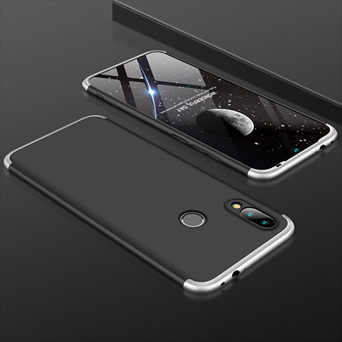 Hard Rigid Plastic Matte Finish Front and Back Cover Case 360 Degrees for Xiaomi Redmi 7 Silver and Black