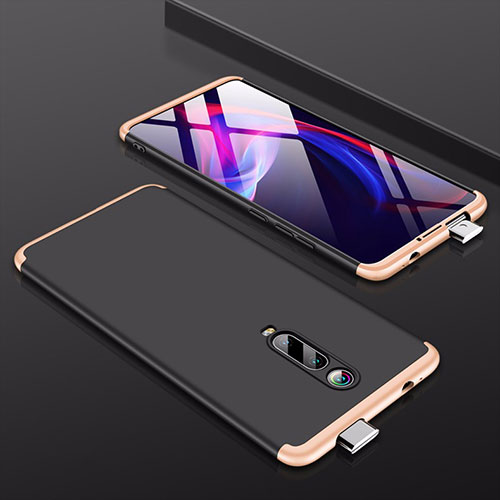 Hard Rigid Plastic Matte Finish Front and Back Cover Case 360 Degrees for Xiaomi Redmi K20 Pro Gold and Black