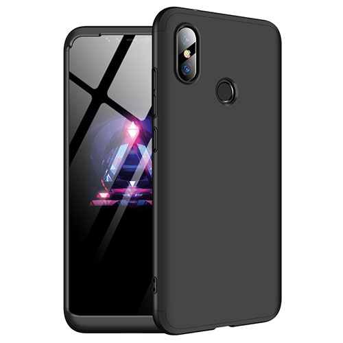 Hard Rigid Plastic Matte Finish Front and Back Cover Case 360 Degrees for Xiaomi Redmi Note 6 Pro Black