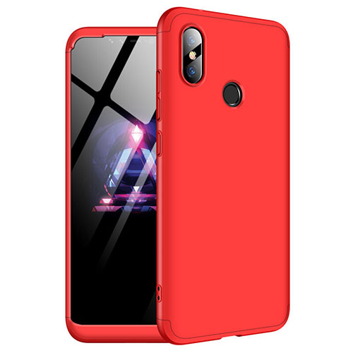 Hard Rigid Plastic Matte Finish Front and Back Cover Case 360 Degrees for Xiaomi Redmi Note 6 Pro Red