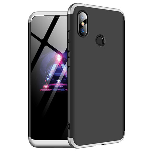 Hard Rigid Plastic Matte Finish Front and Back Cover Case 360 Degrees for Xiaomi Redmi Note 6 Pro Silver