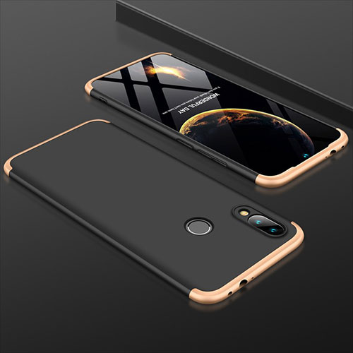 Hard Rigid Plastic Matte Finish Front and Back Cover Case 360 Degrees for Xiaomi Redmi Note 7 Gold and Black