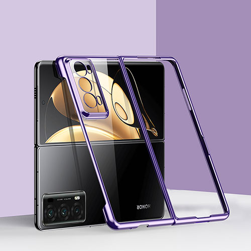 Hard Rigid Plastic Matte Finish Front and Back Cover Case 360 Degrees GK6 for Huawei Honor Magic V2 5G Purple