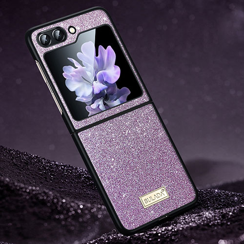 Hard Rigid Plastic Matte Finish Front and Back Cover Case 360 Degrees LD1 for Samsung Galaxy Z Flip5 5G Purple