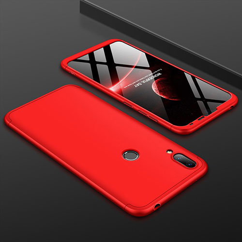 Hard Rigid Plastic Matte Finish Front and Back Cover Case 360 Degrees M01 for Huawei Y7 (2019) Red