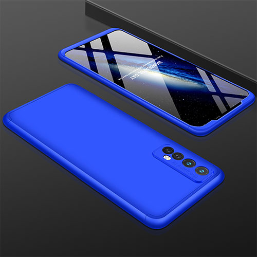 Hard Rigid Plastic Matte Finish Front and Back Cover Case 360 Degrees M01 for Realme 7 Blue