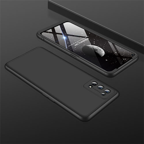 Hard Rigid Plastic Matte Finish Front and Back Cover Case 360 Degrees M01 for Realme 7 Pro Black