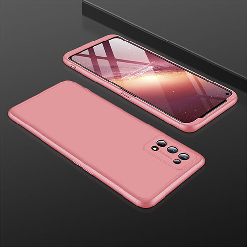 Hard Rigid Plastic Matte Finish Front and Back Cover Case 360 Degrees M01 for Realme 7 Pro Rose Gold