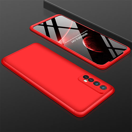 Hard Rigid Plastic Matte Finish Front and Back Cover Case 360 Degrees M01 for Realme 7 Red