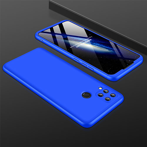 Hard Rigid Plastic Matte Finish Front and Back Cover Case 360 Degrees M01 for Realme C15 Blue