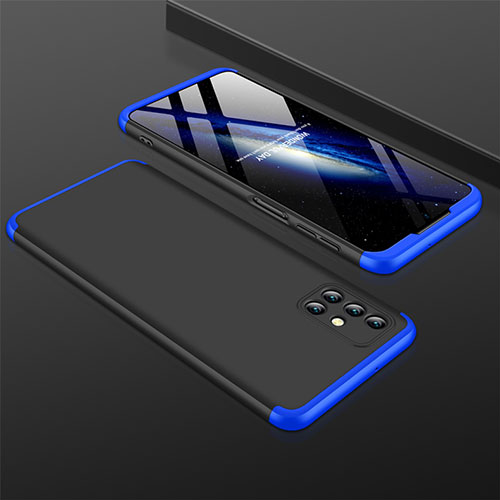 Hard Rigid Plastic Matte Finish Front and Back Cover Case 360 Degrees M01 for Samsung Galaxy M31s Blue and Black