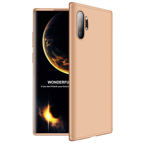 Hard Rigid Plastic Matte Finish Front and Back Cover Case 360 Degrees M01 for Samsung Galaxy Note 10 Plus Gold