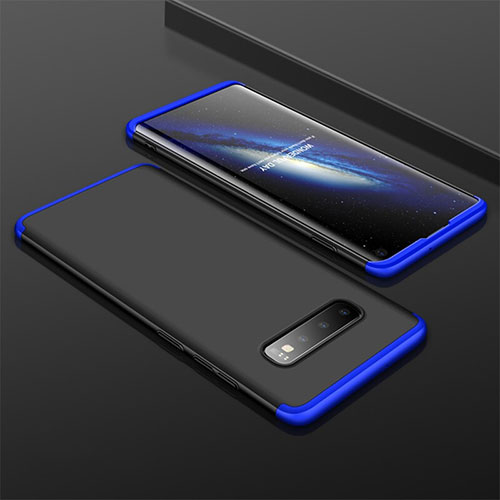 Hard Rigid Plastic Matte Finish Front and Back Cover Case 360 Degrees M01 for Samsung Galaxy S10 5G Blue and Black