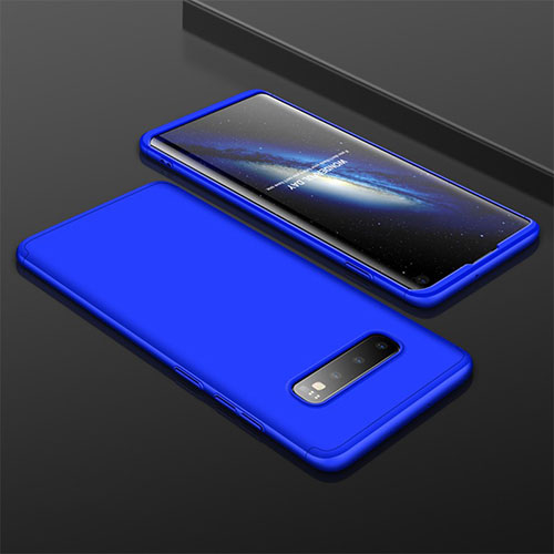 Hard Rigid Plastic Matte Finish Front and Back Cover Case 360 Degrees M01 for Samsung Galaxy S10 Blue