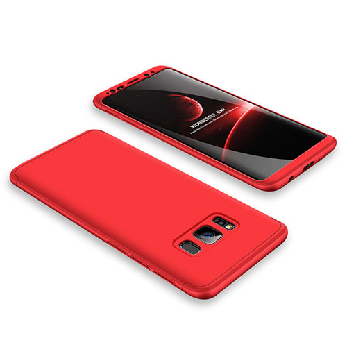 Hard Rigid Plastic Matte Finish Front and Back Cover Case 360 Degrees M01 for Samsung Galaxy S8 Red