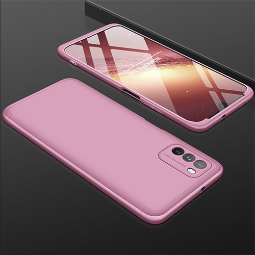 Hard Rigid Plastic Matte Finish Front and Back Cover Case 360 Degrees M01 for Xiaomi Poco M3 Rose Gold