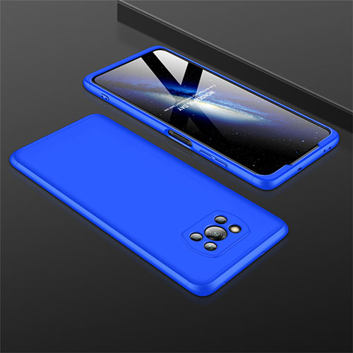 Hard Rigid Plastic Matte Finish Front and Back Cover Case 360 Degrees M01 for Xiaomi Poco X3 Pro Blue