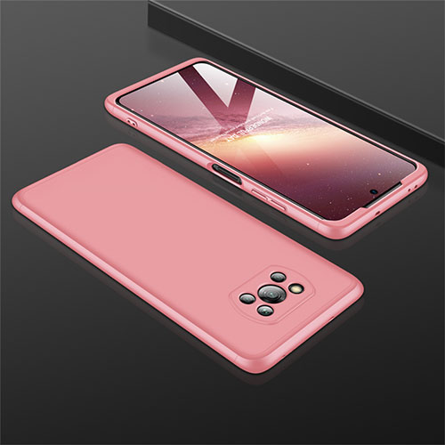 Hard Rigid Plastic Matte Finish Front and Back Cover Case 360 Degrees M01 for Xiaomi Poco X3 Pro Rose Gold