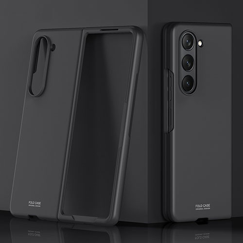 Hard Rigid Plastic Matte Finish Front and Back Cover Case 360 Degrees MK1 for Samsung Galaxy Z Fold5 5G Black