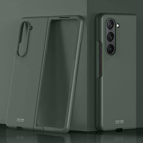 Hard Rigid Plastic Matte Finish Front and Back Cover Case 360 Degrees MK1 for Samsung Galaxy Z Fold5 5G Green