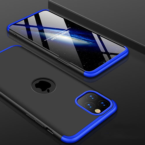 Hard Rigid Plastic Matte Finish Front and Back Cover Case 360 Degrees P01 for Apple iPhone 11 Pro Blue and Black