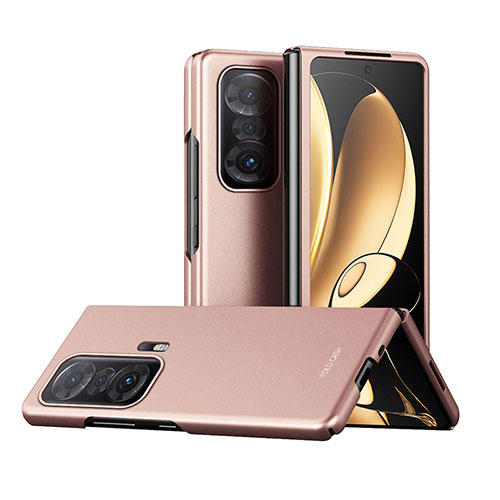 Hard Rigid Plastic Matte Finish Front and Back Cover Case 360 Degrees P01 for Huawei Honor Magic V 5G Rose Gold