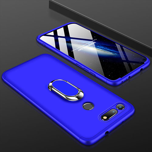 Hard Rigid Plastic Matte Finish Front and Back Cover Case 360 Degrees P01 for Huawei Honor View 20 Blue