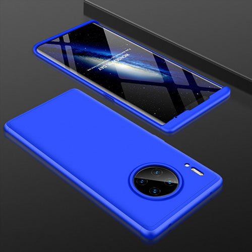 Hard Rigid Plastic Matte Finish Front and Back Cover Case 360 Degrees P01 for Huawei Mate 30 5G Blue