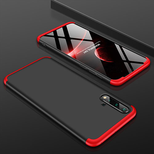 Hard Rigid Plastic Matte Finish Front and Back Cover Case 360 Degrees P01 for Huawei Nova 5 Pro Red and Black