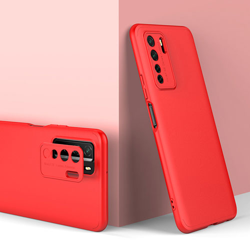 Hard Rigid Plastic Matte Finish Front and Back Cover Case 360 Degrees P01 for Huawei P40 Lite 5G Red