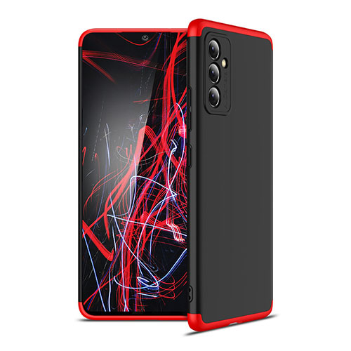 Hard Rigid Plastic Matte Finish Front and Back Cover Case 360 Degrees P01 for Samsung Galaxy A24 4G Red and Black