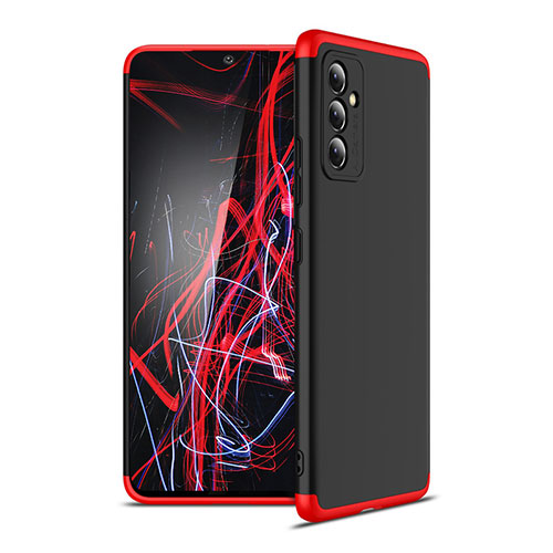 Hard Rigid Plastic Matte Finish Front and Back Cover Case 360 Degrees P01 for Samsung Galaxy A82 5G Red and Black