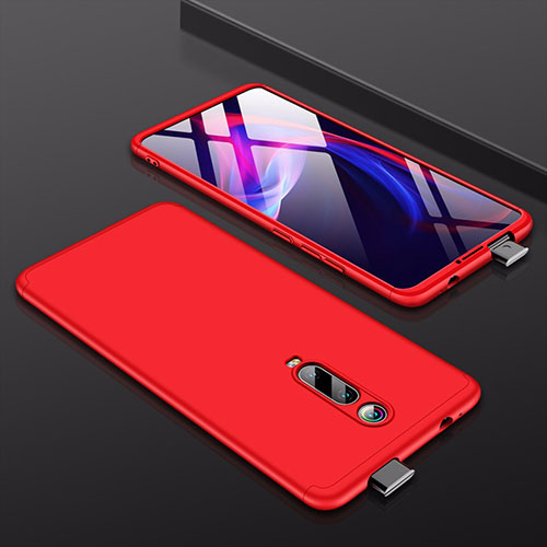 Hard Rigid Plastic Matte Finish Front and Back Cover Case 360 Degrees P01 for Xiaomi Mi 9T Red