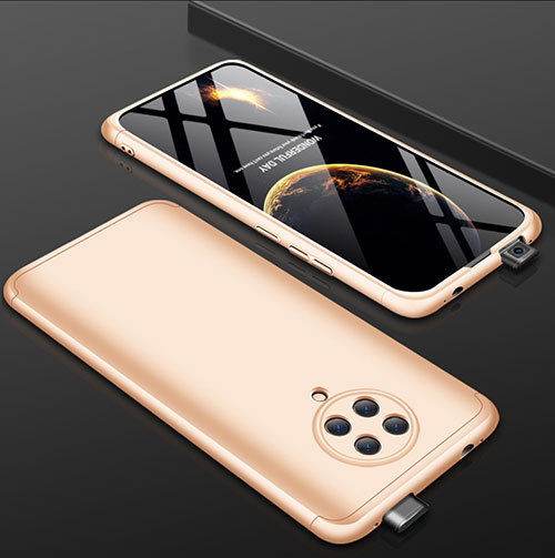 Hard Rigid Plastic Matte Finish Front and Back Cover Case 360 Degrees P01 for Xiaomi Poco F2 Pro Gold