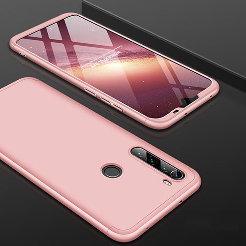 Hard Rigid Plastic Matte Finish Front and Back Cover Case 360 Degrees P01 for Xiaomi Redmi Note 8 Rose Gold