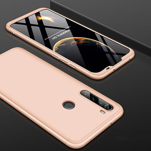 Hard Rigid Plastic Matte Finish Front and Back Cover Case 360 Degrees P01 for Xiaomi Redmi Note 8T Gold