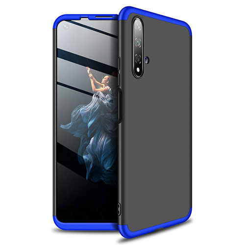 Hard Rigid Plastic Matte Finish Front and Back Cover Case 360 Degrees P02 for Huawei Honor 20S Blue and Black