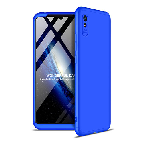 Hard Rigid Plastic Matte Finish Front and Back Cover Case 360 Degrees P02 for Xiaomi Redmi 9A Blue