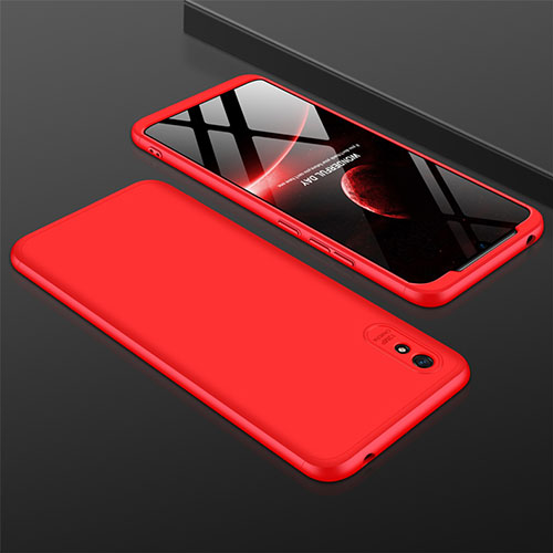 Hard Rigid Plastic Matte Finish Front and Back Cover Case 360 Degrees P03 for Xiaomi Redmi 9A Red