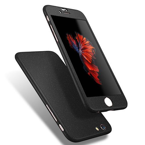 Hard Rigid Plastic Matte Finish Front and Back Cover Case 360 Degrees Q01 for Apple iPhone 6 Black