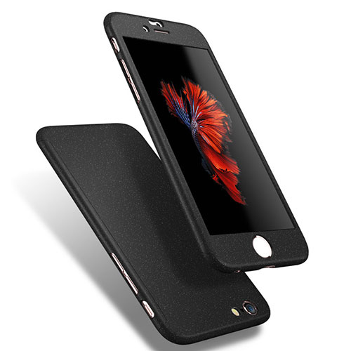 Hard Rigid Plastic Matte Finish Front and Back Cover Case 360 Degrees Q01 for Apple iPhone 6S Black