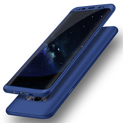 Hard Rigid Plastic Matte Finish Front and Back Cover Case 360 Degrees Q02 for Samsung Galaxy S8 Blue