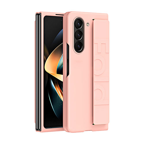 Hard Rigid Plastic Matte Finish Front and Back Cover Case 360 Degrees QH3 for Samsung Galaxy Z Fold5 5G Rose Gold