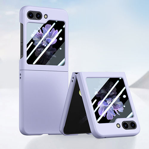 Hard Rigid Plastic Matte Finish Front and Back Cover Case 360 Degrees SD1 for Samsung Galaxy Z Flip5 5G Purple