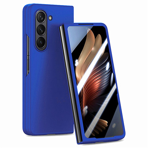 Hard Rigid Plastic Matte Finish Front and Back Cover Case 360 Degrees SD1 for Samsung Galaxy Z Fold5 5G Blue