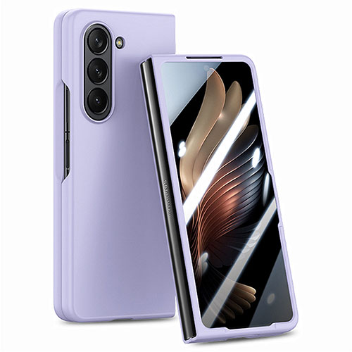 Hard Rigid Plastic Matte Finish Front and Back Cover Case 360 Degrees SD1 for Samsung Galaxy Z Fold5 5G Purple