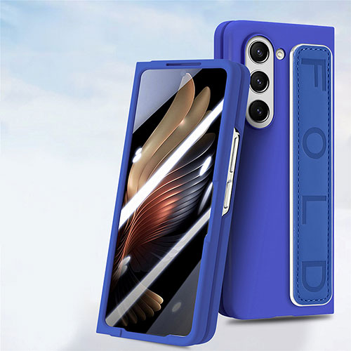 Hard Rigid Plastic Matte Finish Front and Back Cover Case 360 Degrees SD3 for Samsung Galaxy Z Fold5 5G Blue