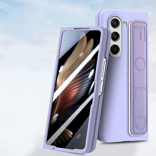 Hard Rigid Plastic Matte Finish Front and Back Cover Case 360 Degrees SD3 for Samsung Galaxy Z Fold5 5G Purple