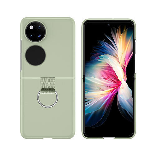 Hard Rigid Plastic Matte Finish Front and Back Cover Case 360 Degrees Z02L for Huawei P50 Pocket Green